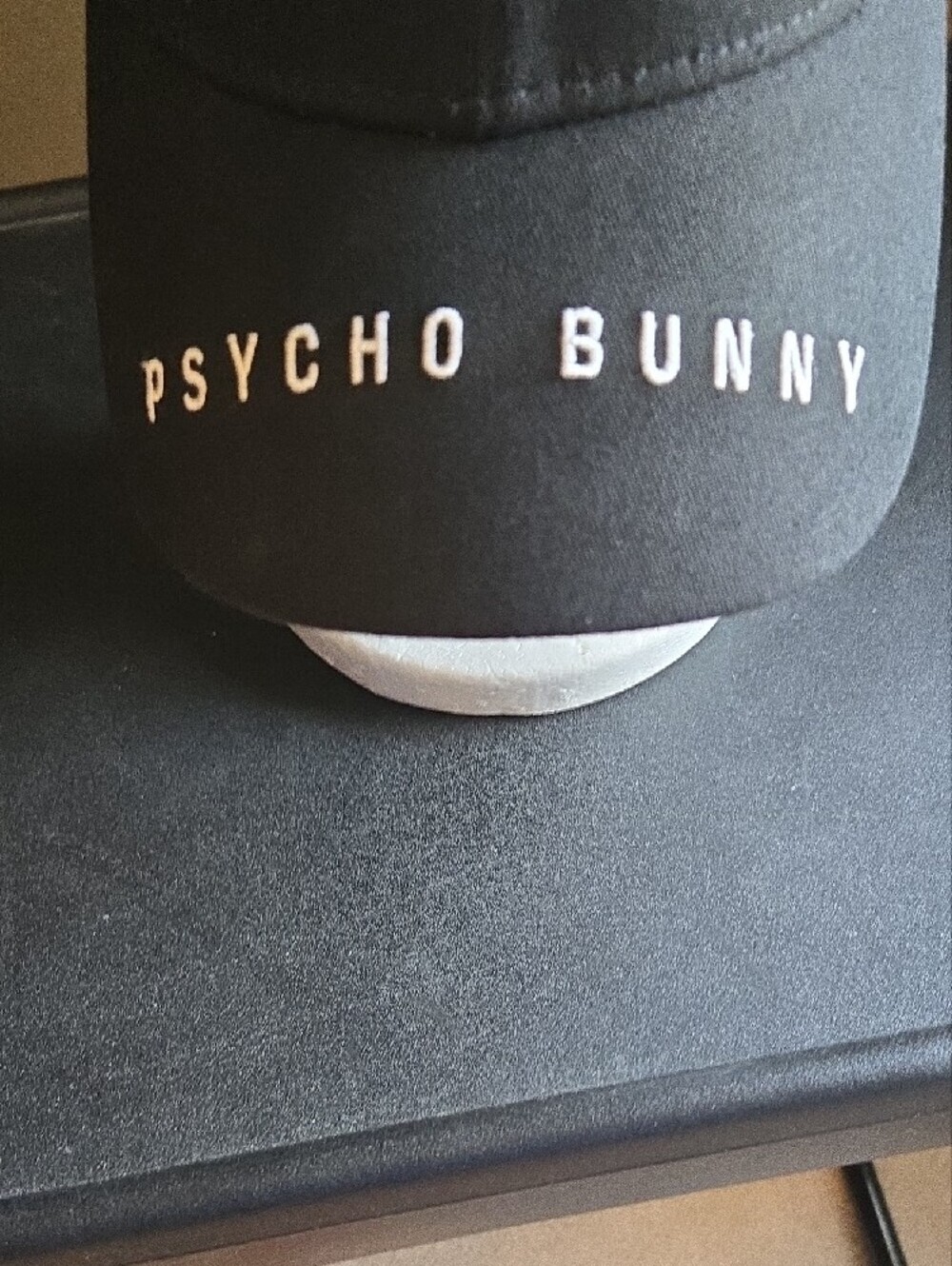 PSYCHO BUNNY Black Baseball Cap with White Embroidered Logo - Picture 3 of 9